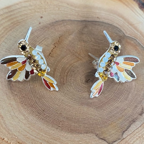 🌟Mega Sale🌟 Silver925 hummingbird necklace and earrings set. Includes chain - Picture 3 of 7